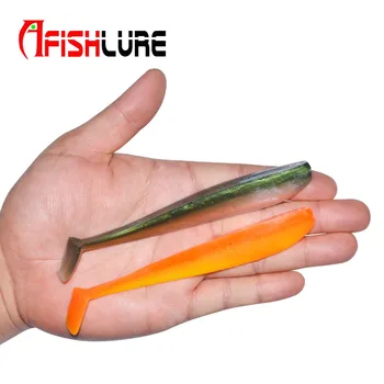 

Bass Fishing Lure Soft Plastic Lure T T Shad Worm 130mm12.5g 3pcs Lure Fishing Worms Swimbaits Double Colors T Tail Soft AR64