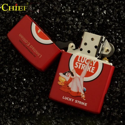 

ZORRO/CHIEF color printing trend brass gasoline lighter Game machine girl windproof kerosene cigarette lighter Gift
