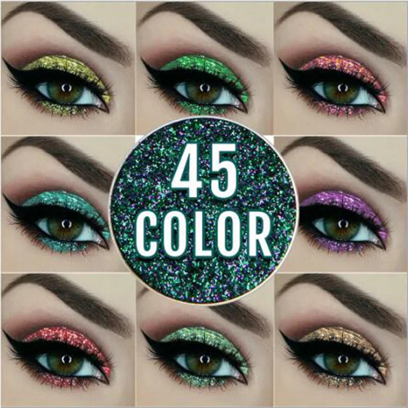 

Niceface Brand Single Colors Shimmer Eyeshadow Palette Waterproof Natural Diamond Glitter Eye Shadow Makeup Eyes