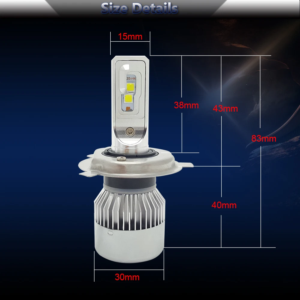 CNSUNNYLIGHT H4 Car LED Headlight Bulbs High Low Beam 70W 9000LM Auto Headlamp White Lights 12V Automotive Replacement Lighting (5)