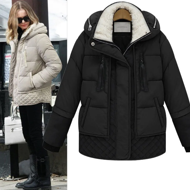 Зимняя куртка женская 2018 теплая белая пуховик большого размера|coat down|coat for womencoat