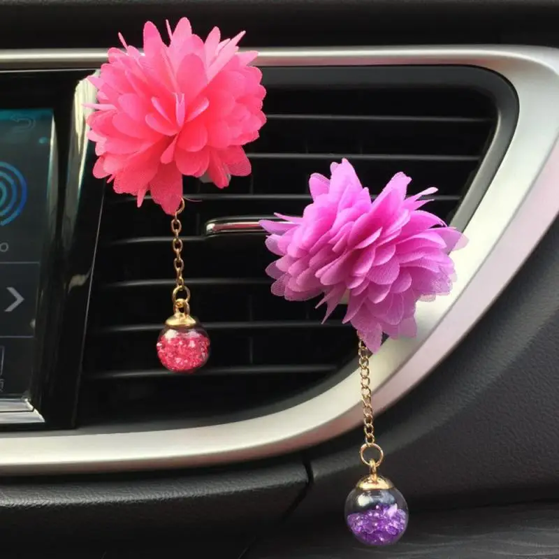 

New Arrival Car Loving Gift Air Outlet Fragrant Perfume Flower Freshener Diffuser Camellia dec18