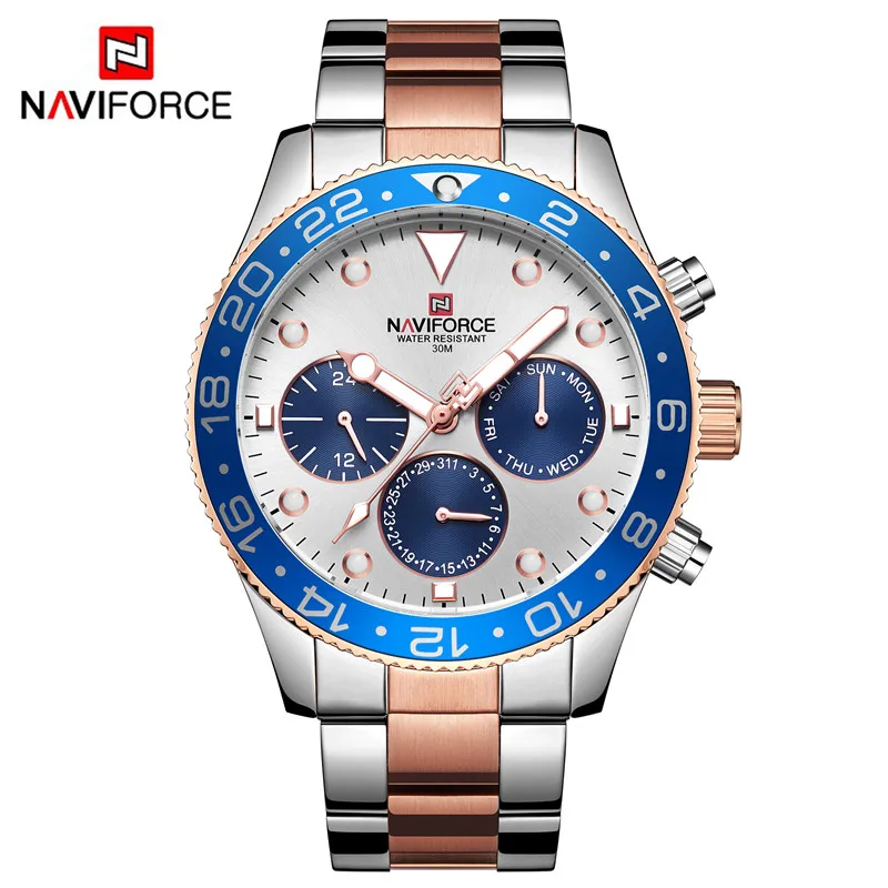 Мужские часы NAVIFORCE от ведущего бренда, роскошные спортивные водонепроницаемые военные наручные часы, мужские кварцевые часы 9147 - Цвет: NA914703 without box