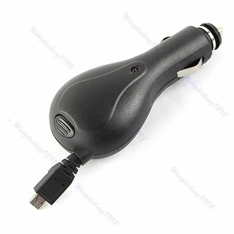 

Micro USB Retractable Cable Car Charger for Cell Phones for Samsung i9100 for HTC Black