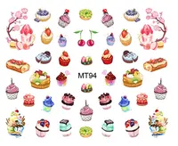 1 Sheet Nail MT94 Beauty Cup Cake Nail Art Water Transfer Sticker Decal For Nail Tattoo Tips Nail Tools 1