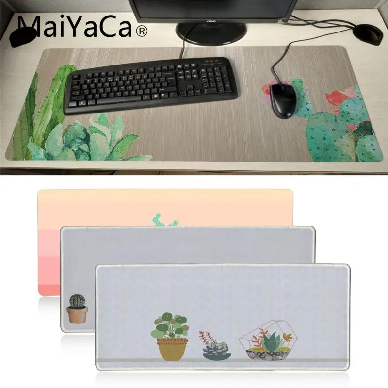 Красивое аниме Maiyaca прочный Настольный коврик для мыши с акварелью КАКТУСОМ