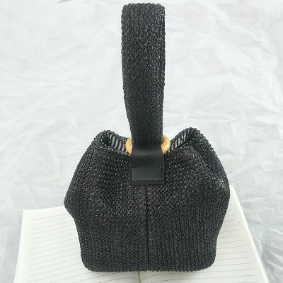  Brand Straw Bags for Women Beach Bag Personality Crossbody Lock Handbag Lady Vintage Handmade Knit  - 32916761150