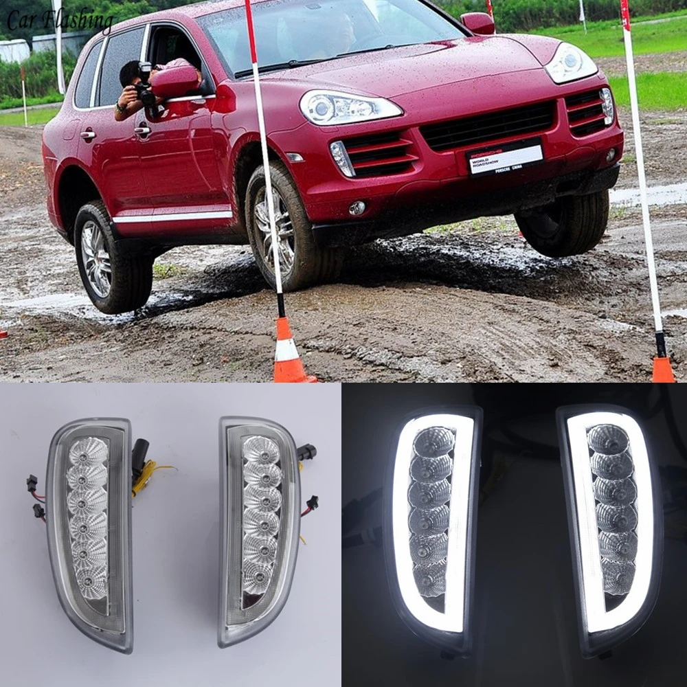 1Pair DRL for Porsche Cayenne I 957 9PA 2006 2007 2008 2009 2010 LED