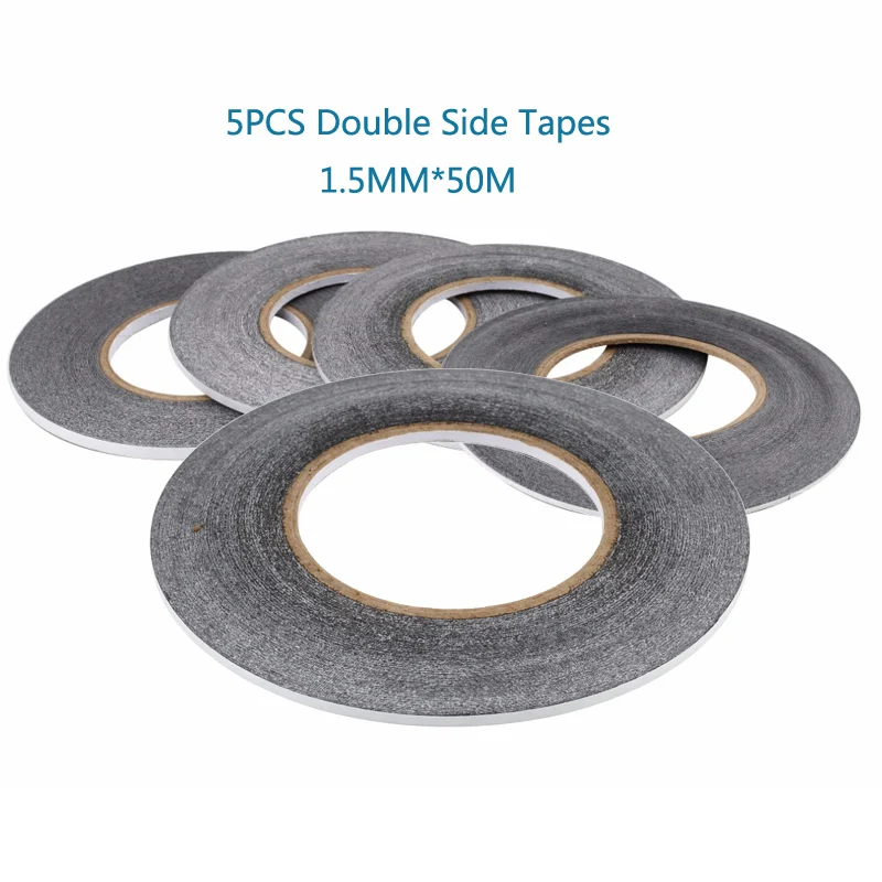 5PCS/LOT 1.5MM * 50M Double Sided Adhesive Tapes For Cellphone Touch