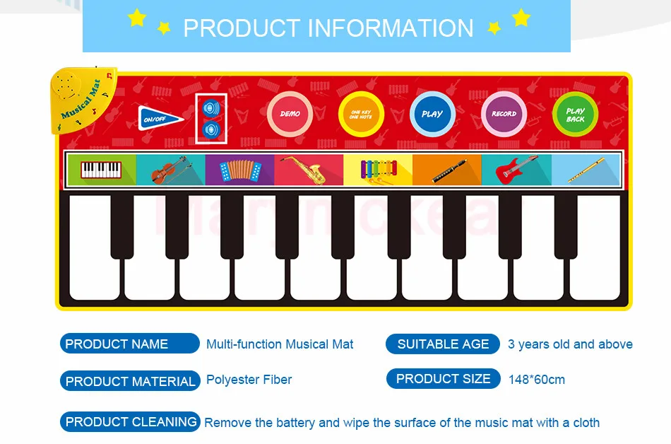 148*60 см детские музыкальные игрушки ползающий ковёр с дизайном «пианино» обучающая игрушка Детские сенсорные игровые коврики подарок