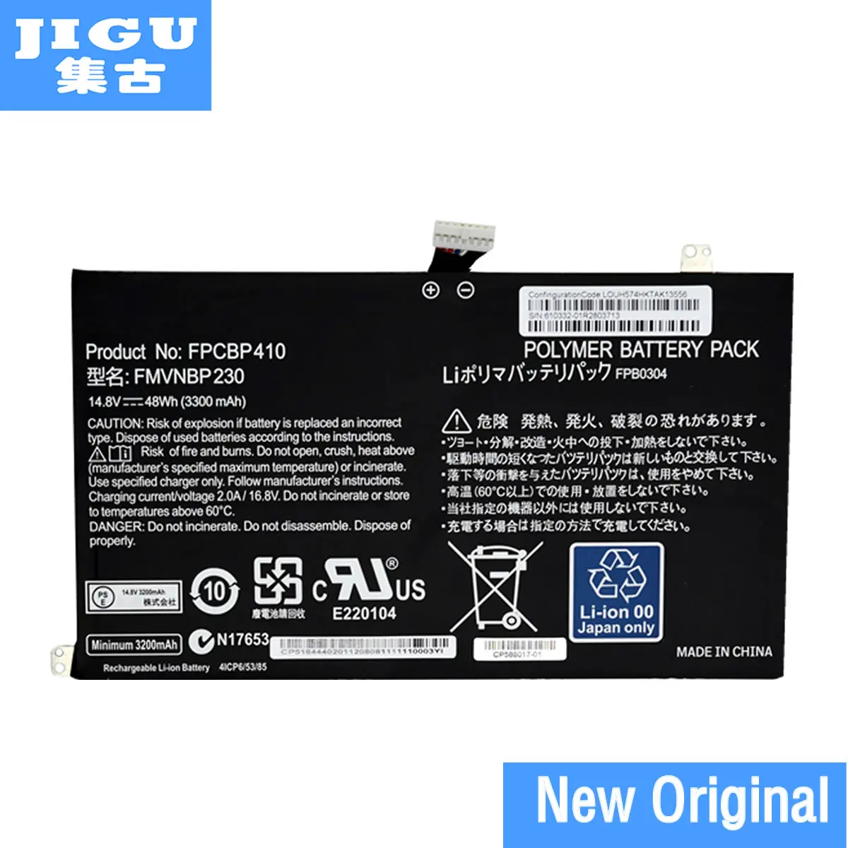  JIGU FMVNBP230 FPB0304 FPCBP410 Original Laptop Battery For FUJITSU For LIFEBOOK U554 U574 UH554 UH