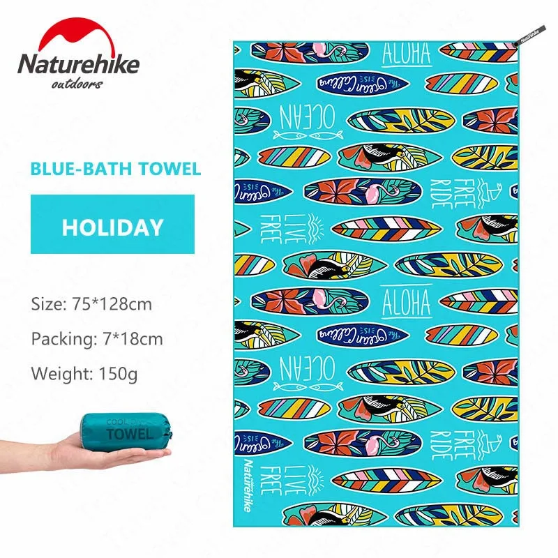 Naturehike Летнее спортивное полотенце дышащее быстросохнущее банное полотенце летний пляжный халат ультрафиолетовые полотенца для путешествий - Цвет: Blue-Bath Towel
