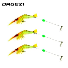 DAGEZI новый световой мягкие приманки искусственные креветки приманки/Крючки Wlures 9.5 см 6.4 г 3шт мягкие приманки мягкие рыболовные приманки рыболовные приманки