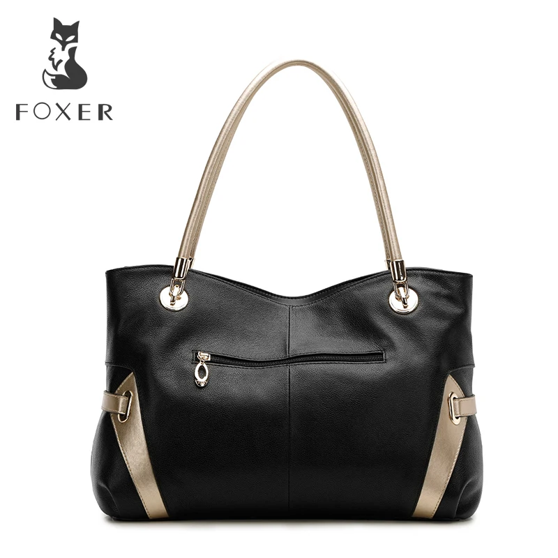 FOXER женская сумка из натуральной мягкой кожи сумки на плечо модные однотонные разноцветные женские сумки