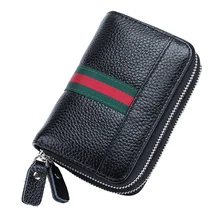 Женский бумажник с кольцами из натуральной кожи для ключей, мужской Автомобильный держатель для ключей, органайзер с отделением для карт, ключница, кошельки, двойная молния, чехол для ключей