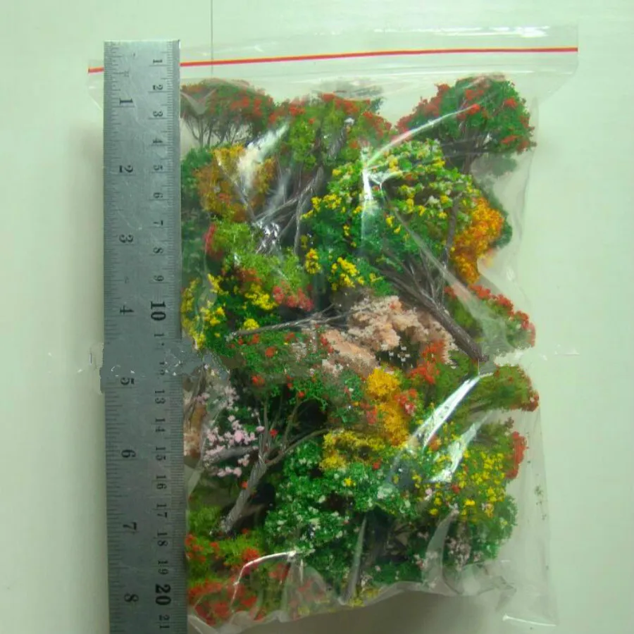 

30Pcs/Lot Flower Model Trees Mixed wire and plastic Model Landscape Trees Train Layout Garden Scenery Miniature