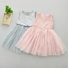 2017 Nouveau Bébé Fille Printemps Été Robe À Paillettes Maille Tutu Robe Enfants Filles Parti Princesse Robes Robes