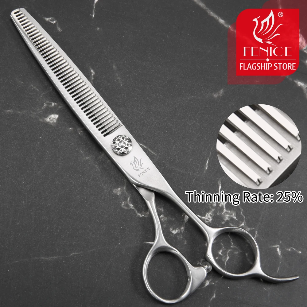 

Fenice Professional Pet Grooming Thinning Scissors Dog Trimmer Equipment Japan 440C Thinning Rate 25%