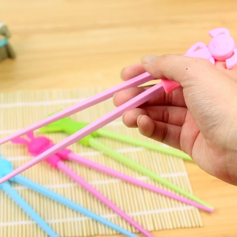 2 pairs Cute Cartoon Learning Chopsticks Kids Children Adult Gift Chinese Stylish Healthy Light Weight Kitchen Chopsticks Colorful Tablewear Girl Boy  (2)