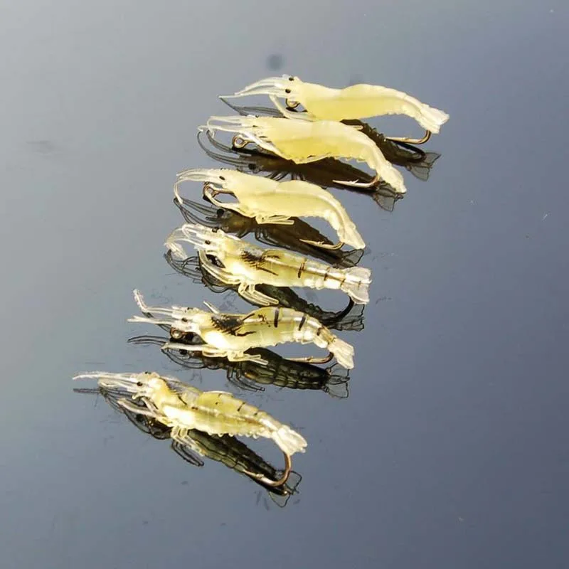 

10 Piece Artificial Shrimp Lures Simulation Soft Lure / Night Luminous Fake Shrimp Bait Sea River Lake Fishing Tackle Low Price