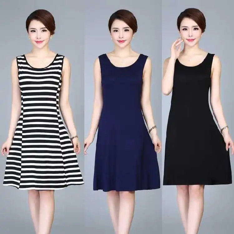 

Summer Dress Women 2019 Fashion Elegant Korean Version The Loose Vest Large Size Vestidos Cheap Clothes China Plus Size Dresses