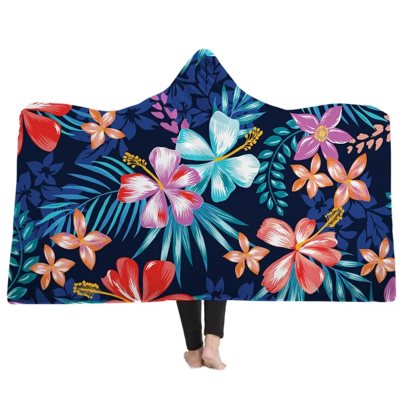 

Cute Cat Print Wearable Hooded Throw Blanket Soft Warm Colorful Starry Sky Print Sofa Couch Bed Fleece Fabric Cover Blankets