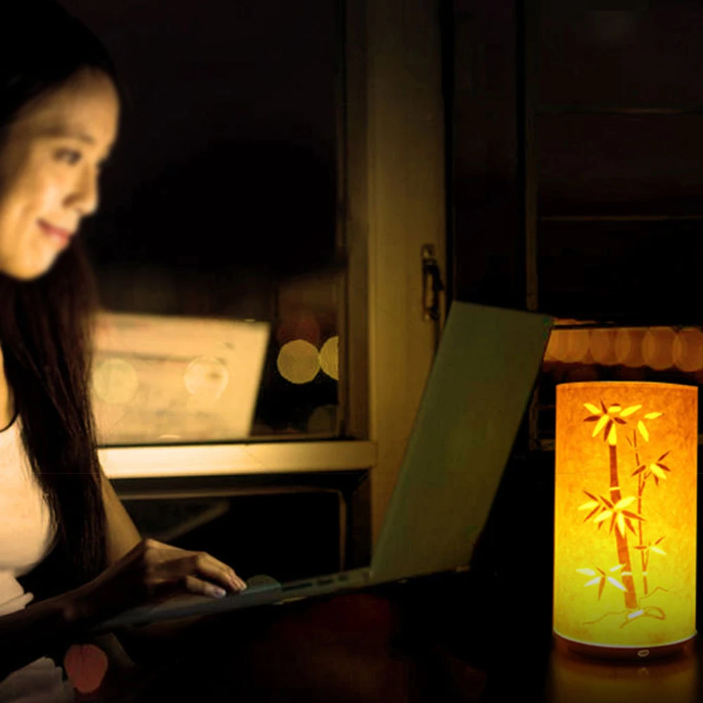 Резной пульт дистанционного управления Классическая прикроватная настольная лампа подарки DIY искусственный пергамент абажур ночной Светильник USB Перезаряжаемый