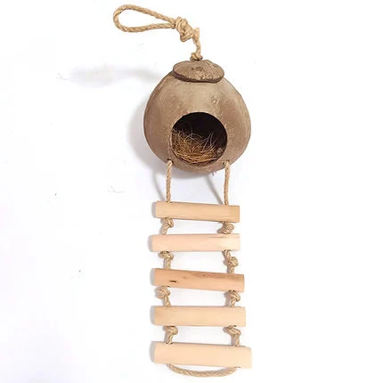 

Small Bird Nest Bird Nest Coconut Shell Nest Budgie Nest Birdcage Accessories Supplies Warm Small House Decoration Bald