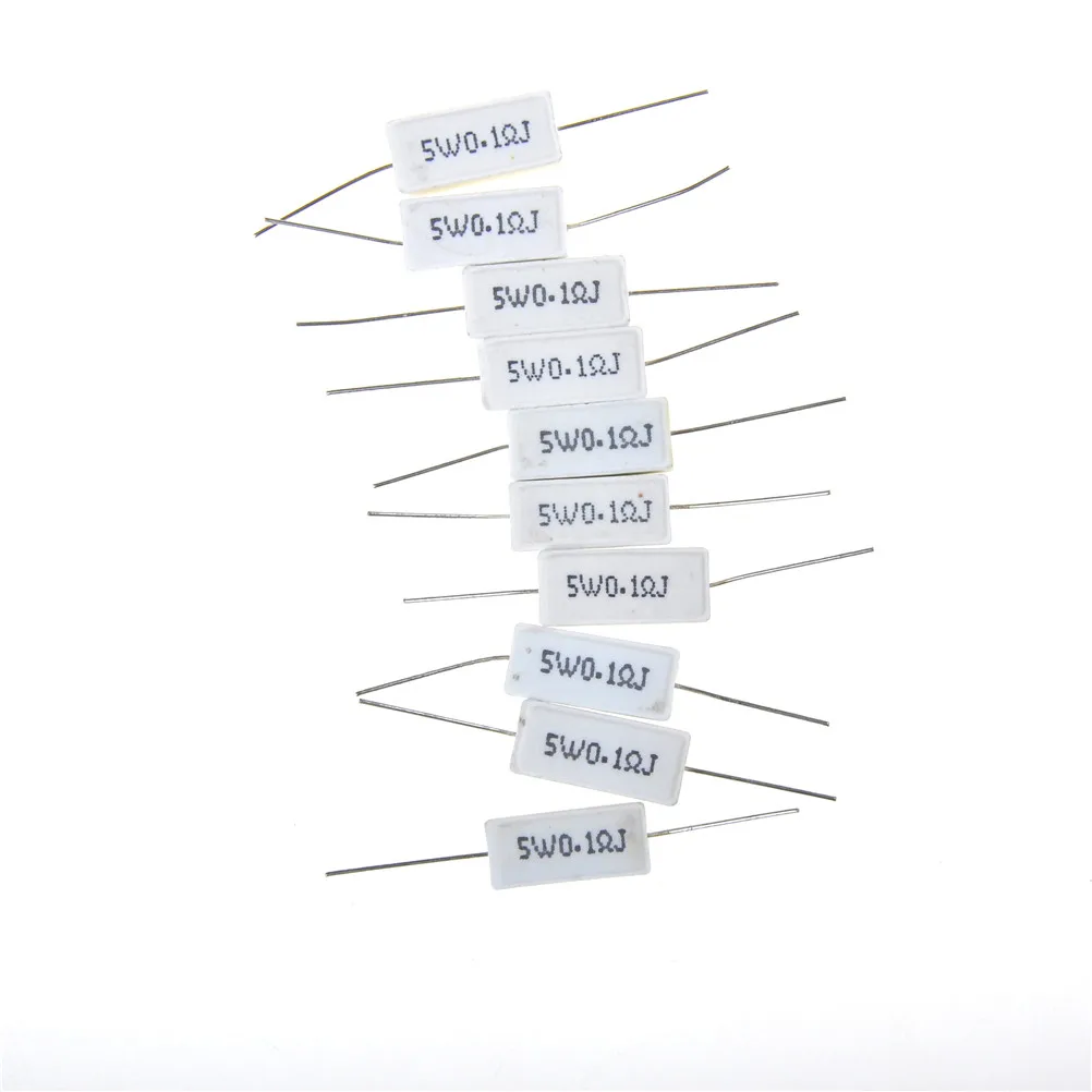 10PCS/LOT 0.1 Ceramic Ohm Cement Power Resistor 5W 5% 0.1R J | Обустройство дома
