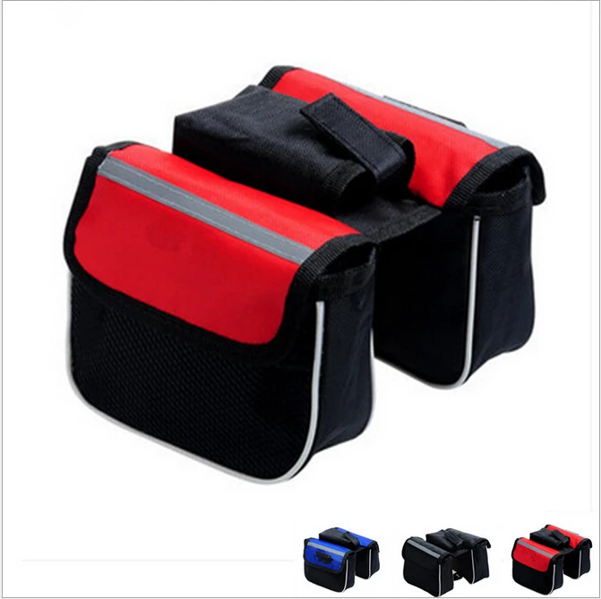

Double Side bike Bicycle bags bike cycling bag front frame tube bag Bicycle packet bicycle accessories foldable bag