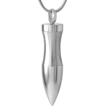 

ILJ9515 Personalized Shiny Polishing Bullet Urn Necklace Women Men Cremation Pendants and Charms Loss of Lovers Ashes Keepsake