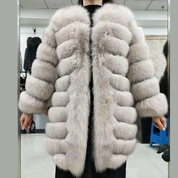 

Natural Real Fox Fur Coat Winter Coat Women Thick Warm Manteau Femme Hiver Plus Size Real Fur Jacket Long Fox Fur Parka 2018