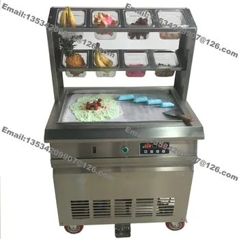

Free Shipping Stainless Steel 110v 220v Electric 64x40cm Fry Pan Thai Fried Ice Cream Yogurt Roll Maker Machine With 8 Boxes