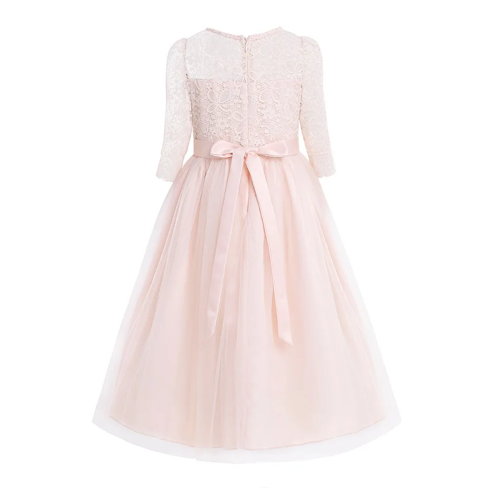 Iiniim/Vestido de festa кружевное с рукавом до локтя платье с цветочным узором для девочек выпускного вечера; платья принцессы; платье для дня рождения или свадьбы; платье подружки невесты; платье на лето Платья для вечеринок
