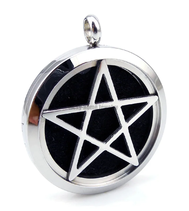 

With Chain Gift Pentagram (30mm) Essential Oils Diffuser Locket Aroma Jewelry with Pads Drop Shipping