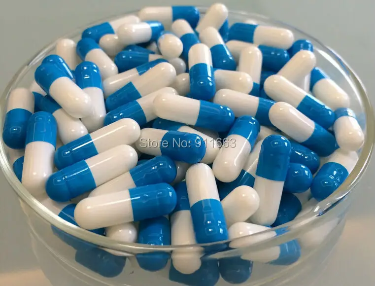 

0# 500pcs! Blue-White Colored Empty Capsules,Hard Gelatin Empty Capsule sizes 0 (Joined or Seperated Empty Capsules)