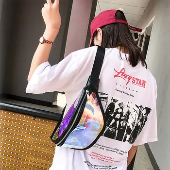 

Fashion Laser Reflective Women Waist Fanny Pack Chest Bag Purse Running PU Pocket Pouch Ladies Crossbody Bag