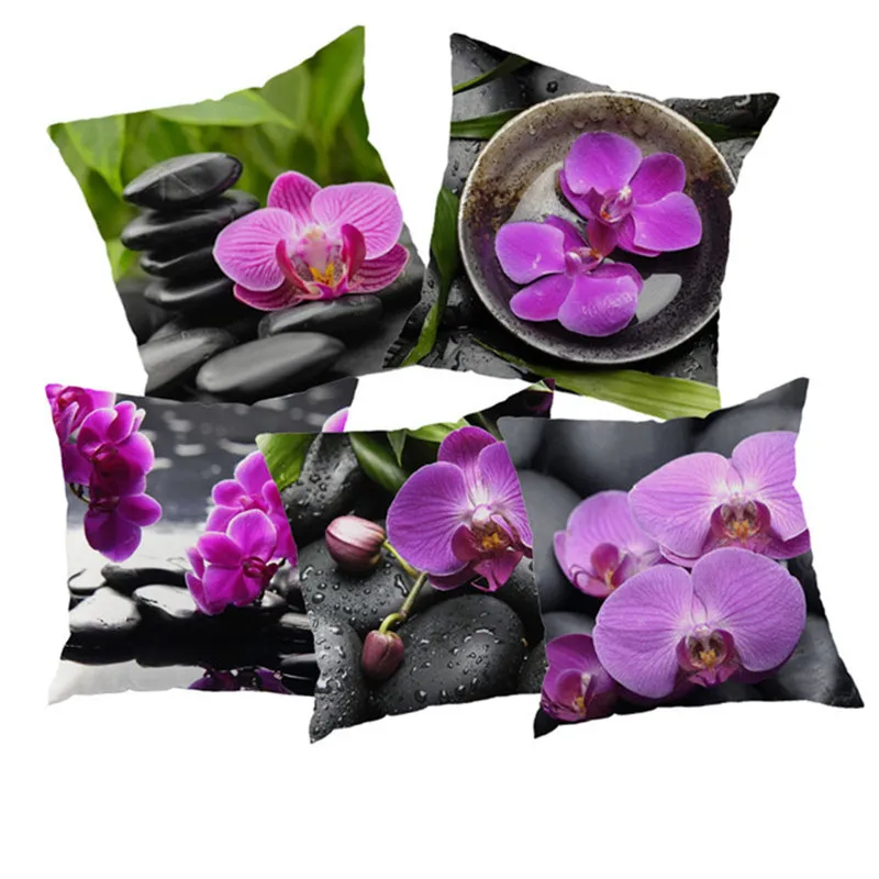 

Stone Plum Series Printed Sofa Cushion Cover Home Decor Houseware Throw Pillowcase Linen Square Cushion Cojines Drop Shipping