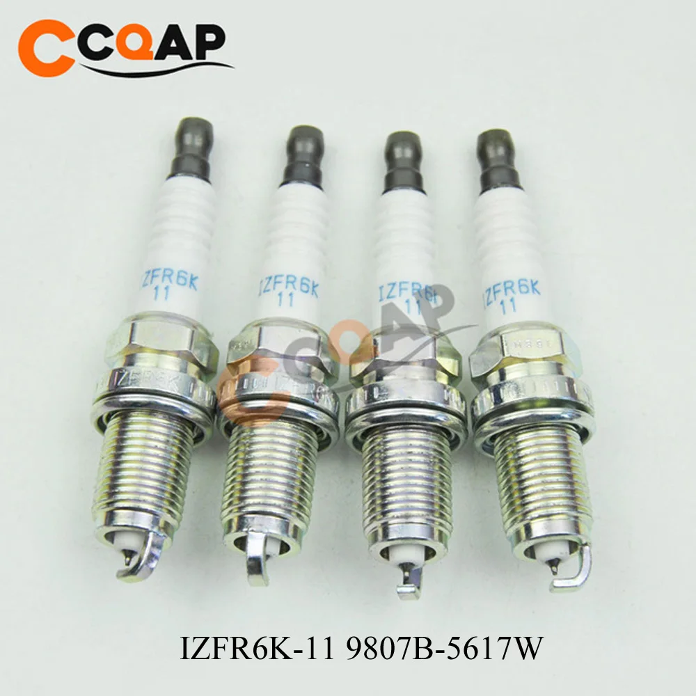 

4pcs/lot Iridium Spark Plug IZFR6K-11S 9807B-561BW IZFR6K-11 IZFR6K-13 ILZKR7B-11S SXU22HCR11S SILZKR7C-11S for Honda Accord