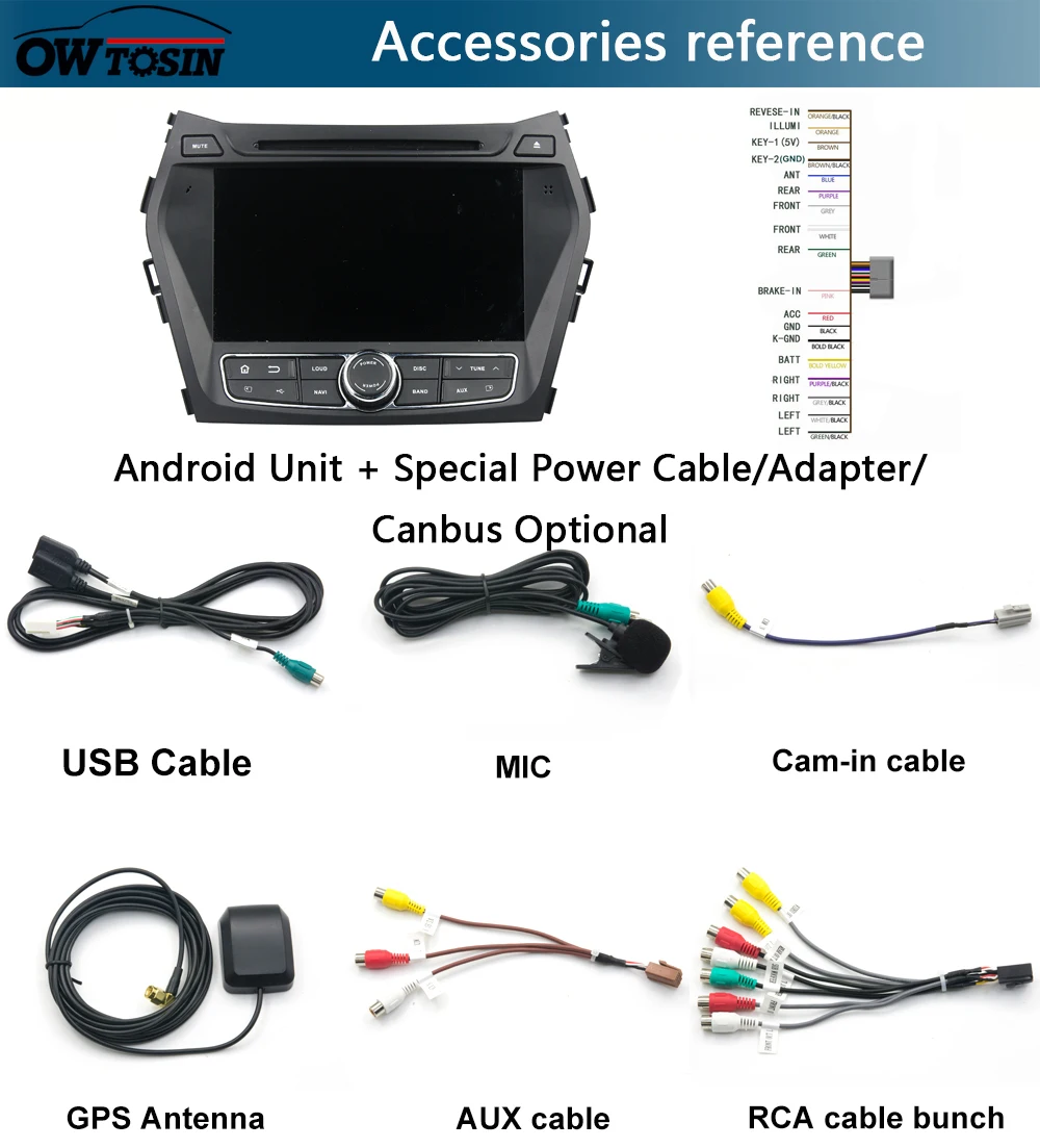Perfect 8" IPS 8Core 4G RAM+64G ROM Android 9.0 Car DVD Radio GPS Navi For Hyundai IX45 Santa FE 2013 2014 2015 2016 DSP CarPlay 14