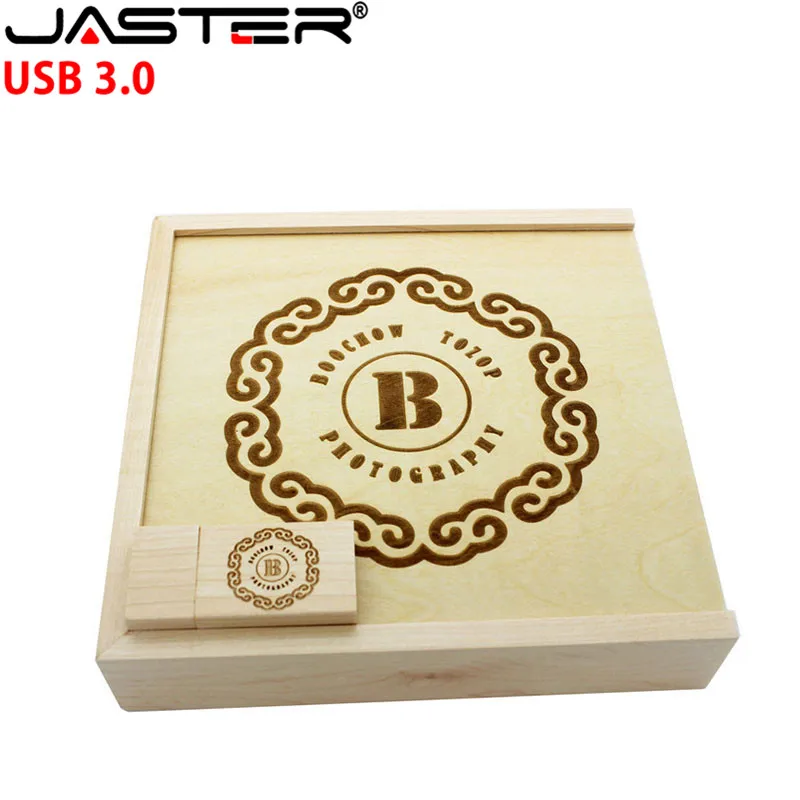JASTER деревянный фотоальбом usb+ коробка usb флеш-накопитель карта памяти Флешка 16 Гб USB 3,0 логотип клиента для фотографии свадебный подарок