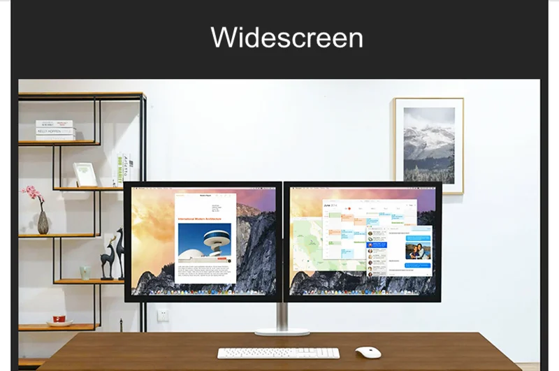 Двойная настольная подставка для монитора, крепление для телевизора с полным движением для 17-32 дюймовых 2 экранов, алюминиевый вращающийся на 360 держатель для монитора