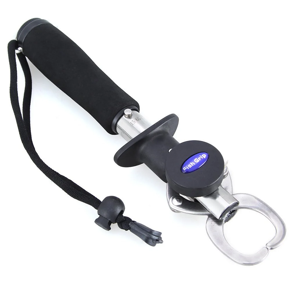 

Wholesale 5X New Stainless Steel Fish Lip Gripper Trigger Grip Lock Weighting Tool with Ruler Black