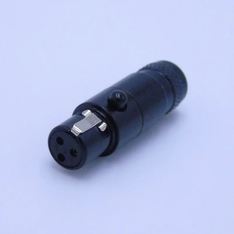 

High quality black 10pcs/lot mini xlr 3 pin female Audio Mic connector TA3FSH-B Mini XLR Connector with Steel Shell 105B