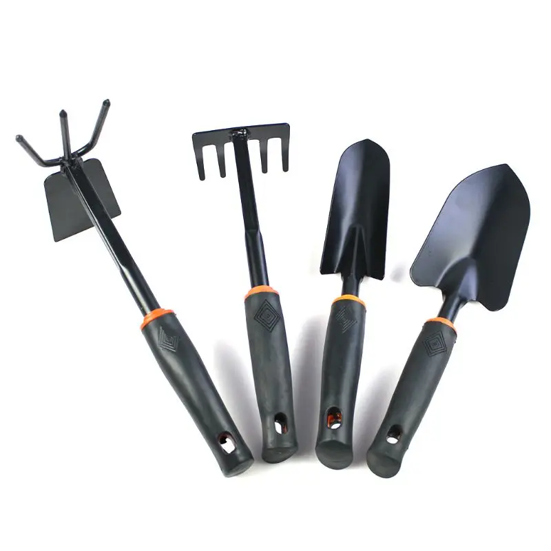 

Garden Tool Set, 4 Piece Heavy Duty Gardening Kit with Soft Rubberized Non-Slip Handle - Trowel, Transplant Trowel and Cultivato