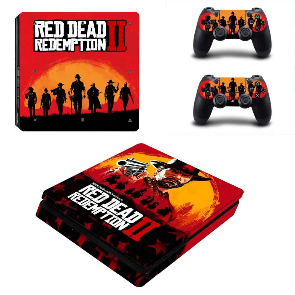 Red Dead Redemption 2 стикер кожи для playstation 4 PS4 SLIM контроллеры консоль наклейки Play Station 4 Slim виниловые наклейки