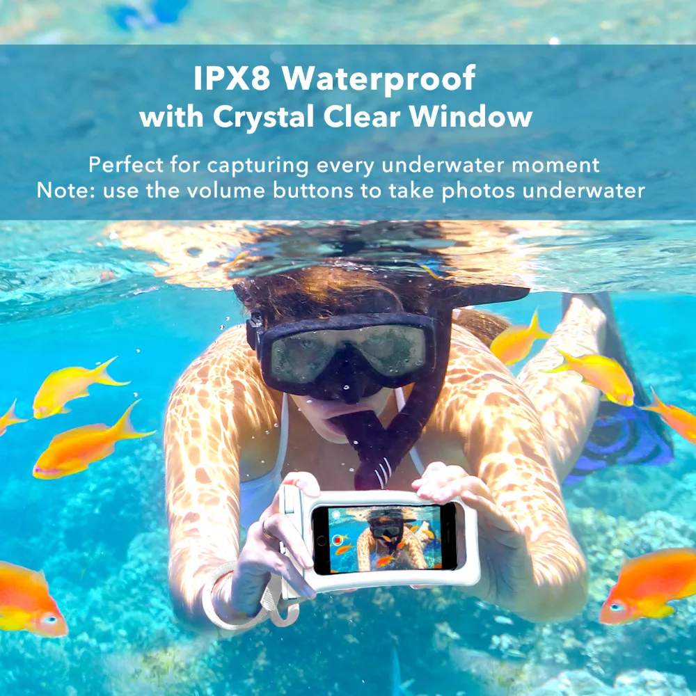 2 قطعة Mpow IPX8 للماء الحقيبة العالمي ل فون Xs ماكس الهواتف الذكية يصل tp 6.5 بوصة طفو جراب هاتف حقيبة أسود /أبيض/الوردي