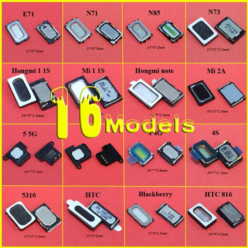 

16models Earpiece Loudspeaker for Iphone 4 4s 5 5s for Xiaomi 1 1S 2A Hongmi 1 1S Note for Nokia E71 N71 N73 N85 HTC 816