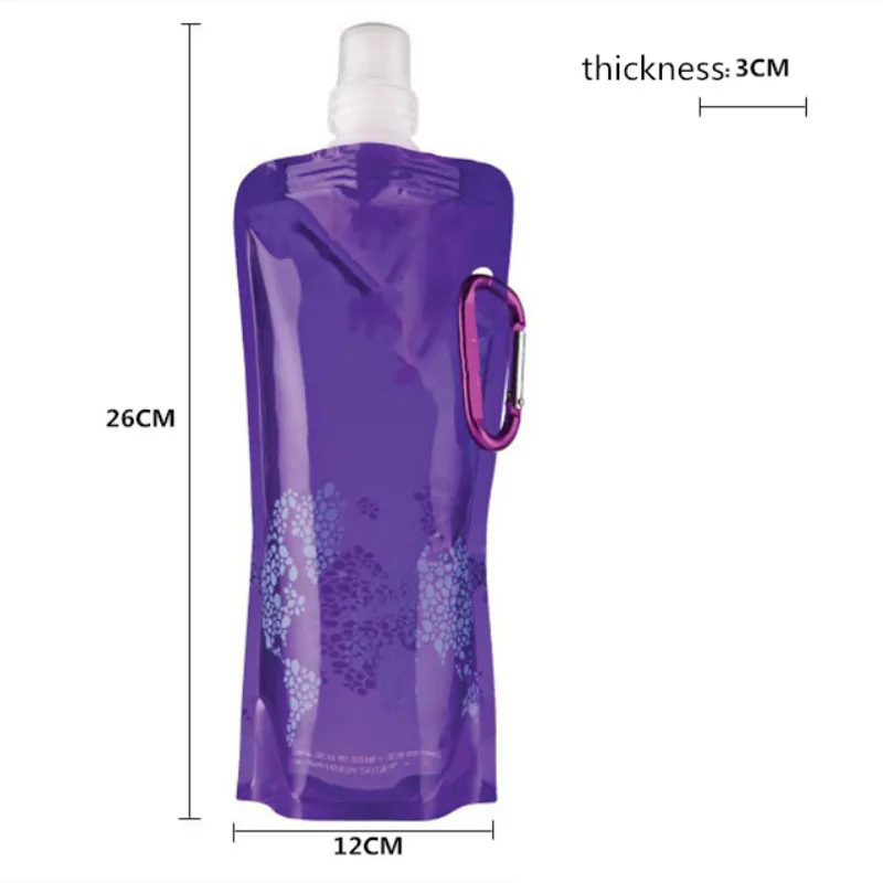 Складная бутылка для воды 480 мл Защита окружающей среды складной портативный Спорт на открытом воздухе бутылки для воды для пеших прогулок кемпинга