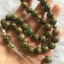 Дизайн 10 мм натуральный камень 33 молитвенные бусины Тибет ДЗИ бусины круглой формы исламский мусульманский тасбих Бог для мужчин и женщин